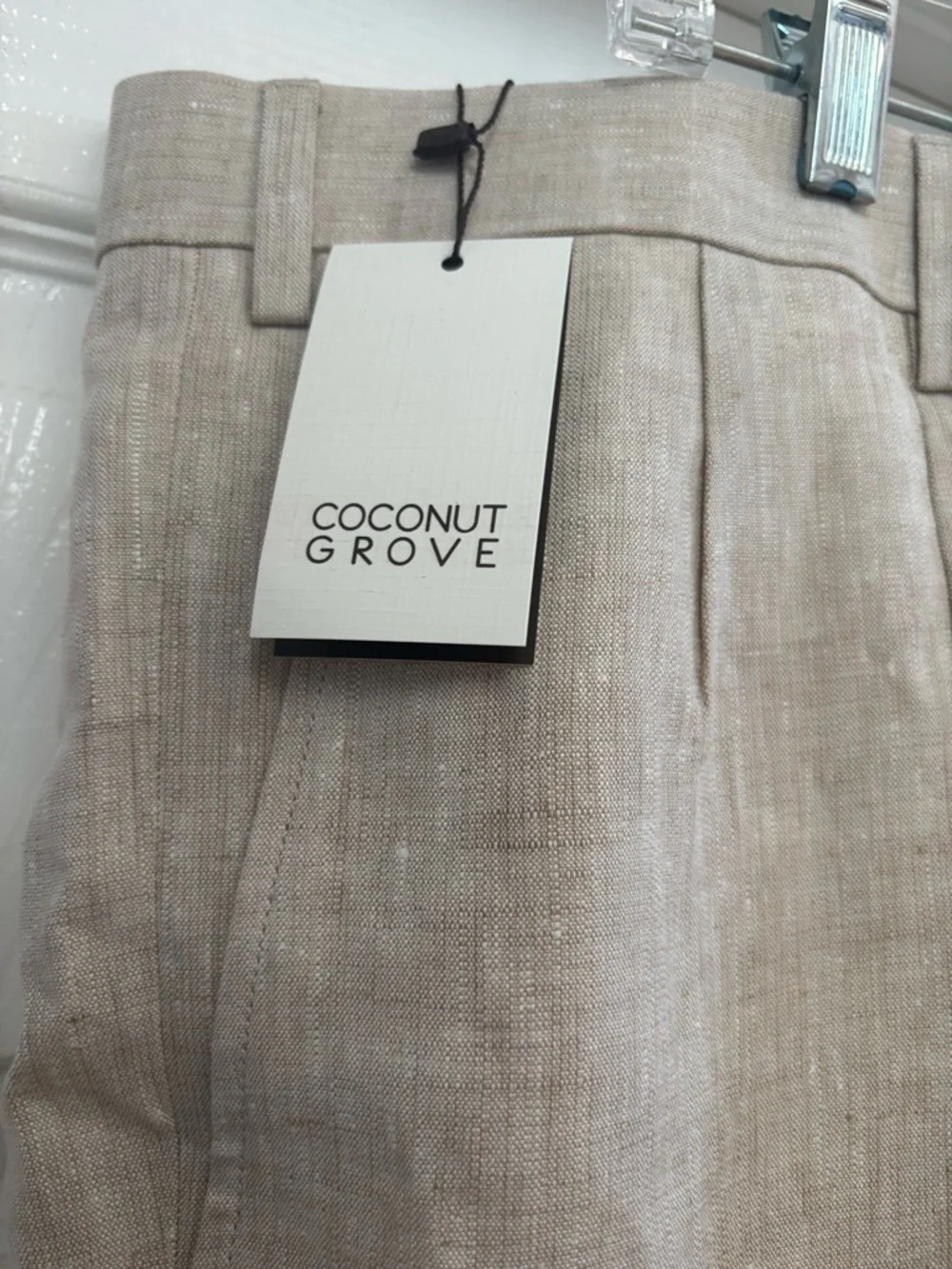 Men's Light Beige Linen Dress Pants - Classic Tailored Fit